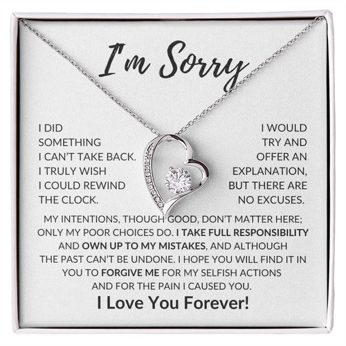 Apology Gift For Her I'M Sorry Forever Love Necklace Forever Love Necklace