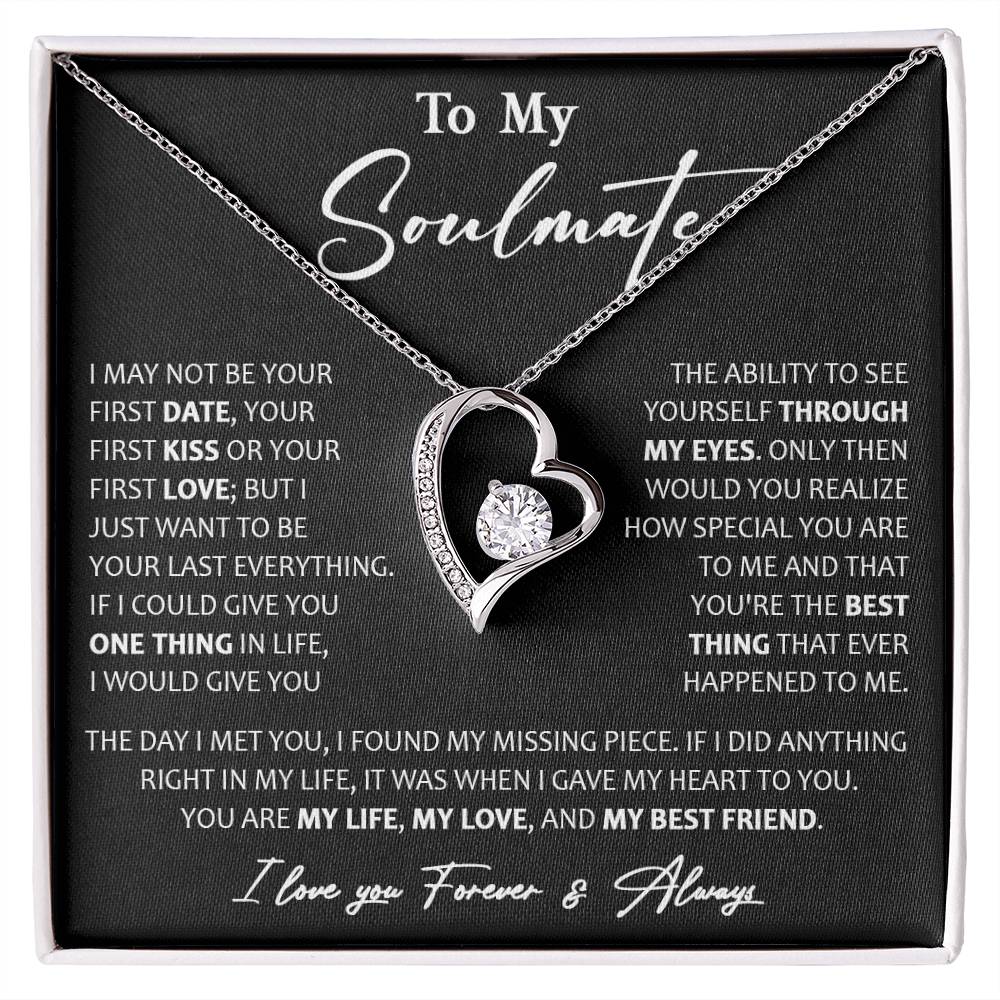 To My Soulmate Necklace, Christmas, Valentine Gift For Her, Gift For Soulmate Forever Love Necklace