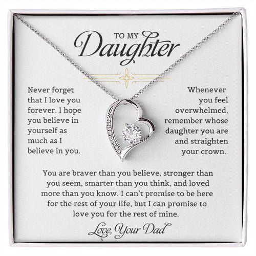 To My Daughter Never Forget That I Love You - Forever Love Necklace Forever Love Necklace