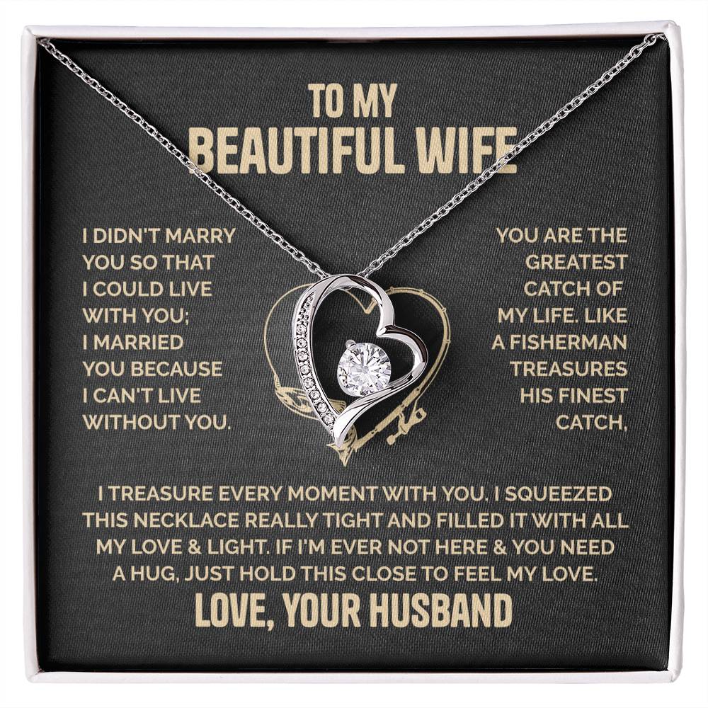 Beautiful Wife Heart Necklace Love Husband Forever Love Necklace