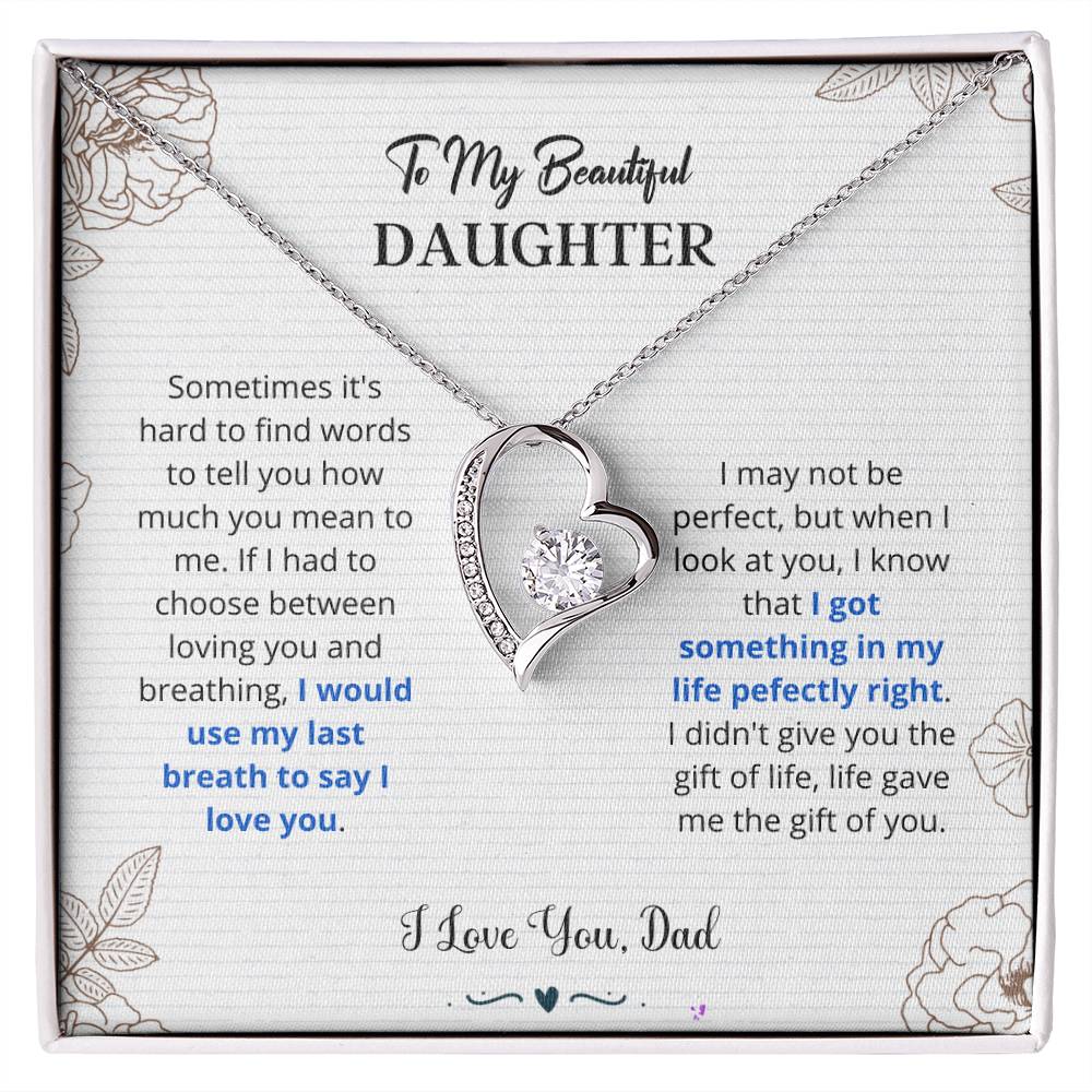 Daughter - I Love You Forever Love Necklace Gift For Daughter, Gift From Dad, Daughter Gift, Daughter Necklace, Father Daughter Gift, Birthday Gift Forever Love Necklace