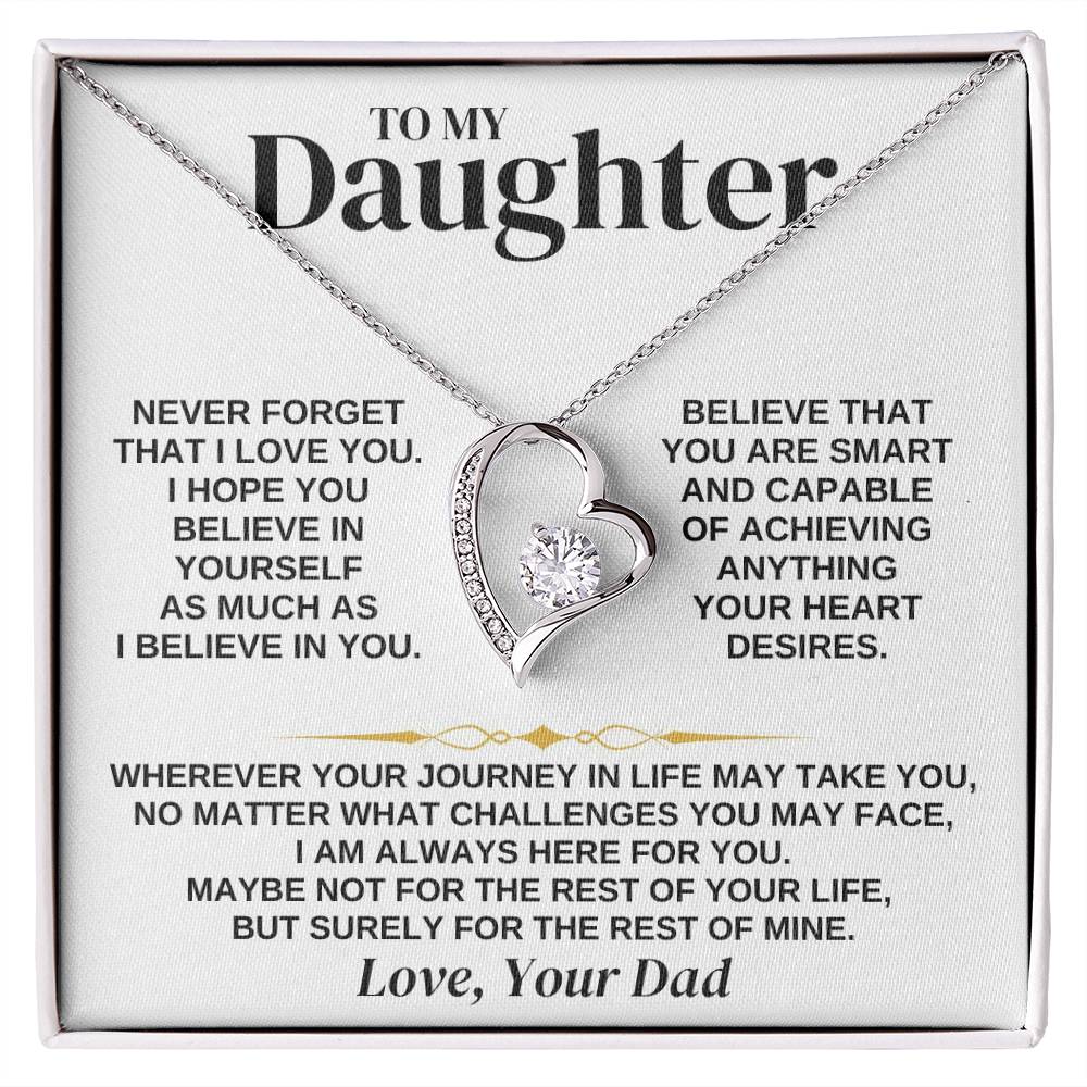 To My Daughter - Love Dad - Necklace Gift Set - Ss346 Forever Love Necklace