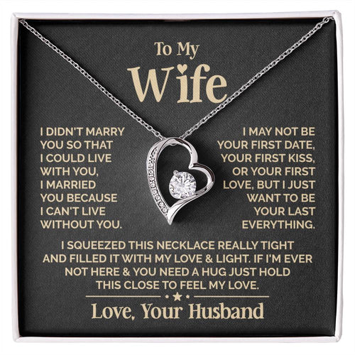 To My Beautiful Wife Heart Necklace Forever Love Necklace