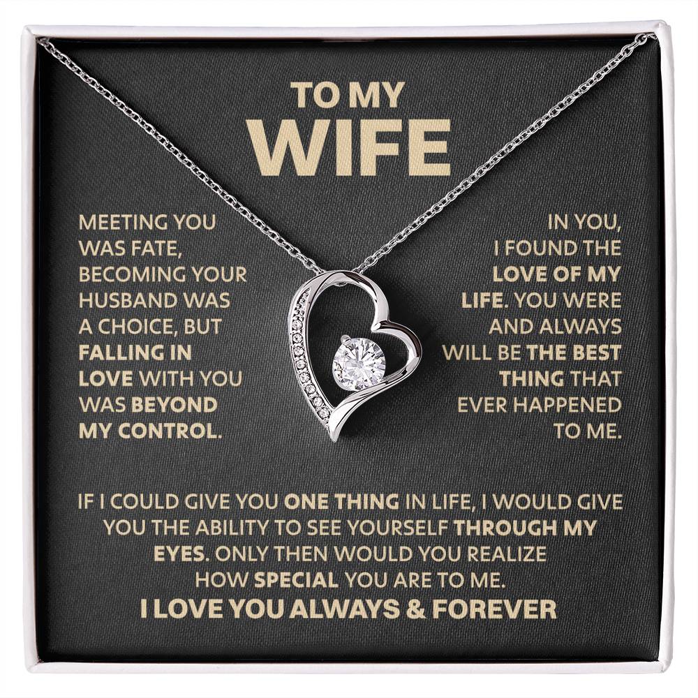 Wife Heart Necklace Meeting You Was Fate Forever Love Necklace