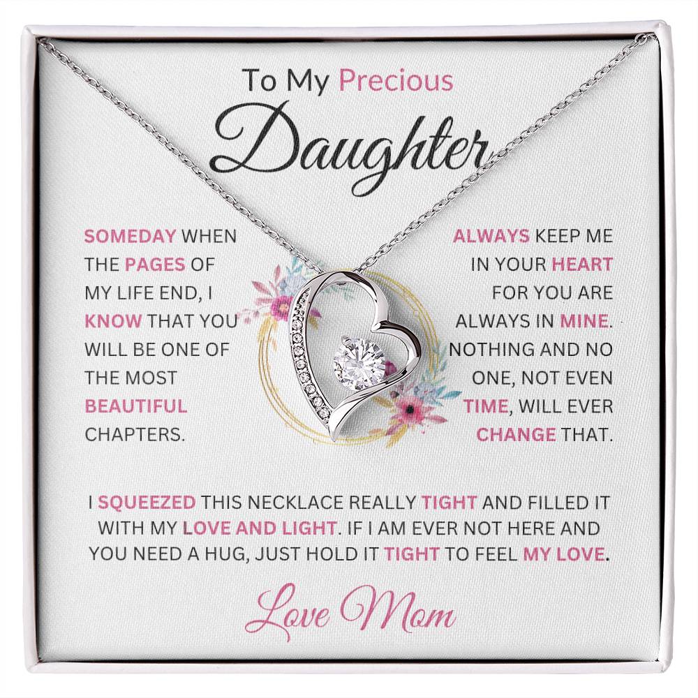 To My Precious Daughter Someday When The Pages Love Mom Necklace Forever Love Necklace
