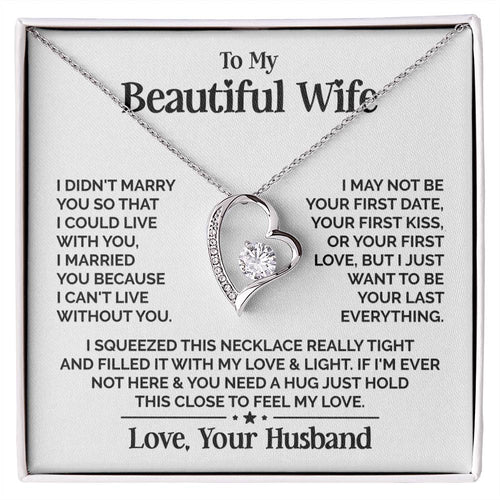 Heart Necklace - My Beautiful Wife Forever Love Necklace