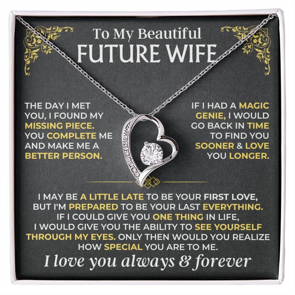 To My Beautiful Future Wife - Forever Love Gift Set - Ss516 Forever Love Necklace