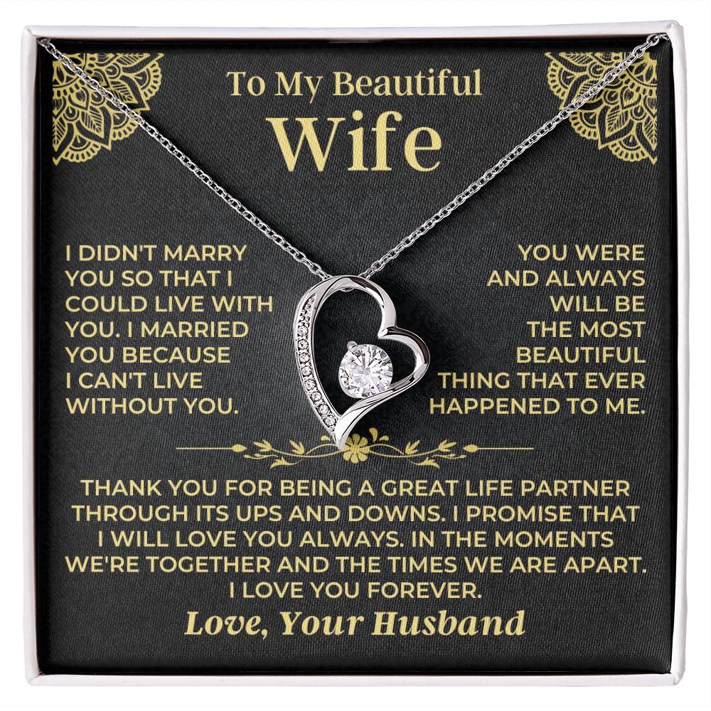 To My Beautiful Wife - Forever Love Gift Set - Ss526 Forever Love Necklace