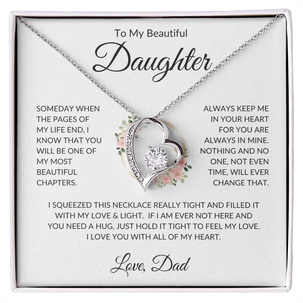 Daughter Love Dad Most Beautiful Chapters Forever Love Necklace Forever Love Necklace