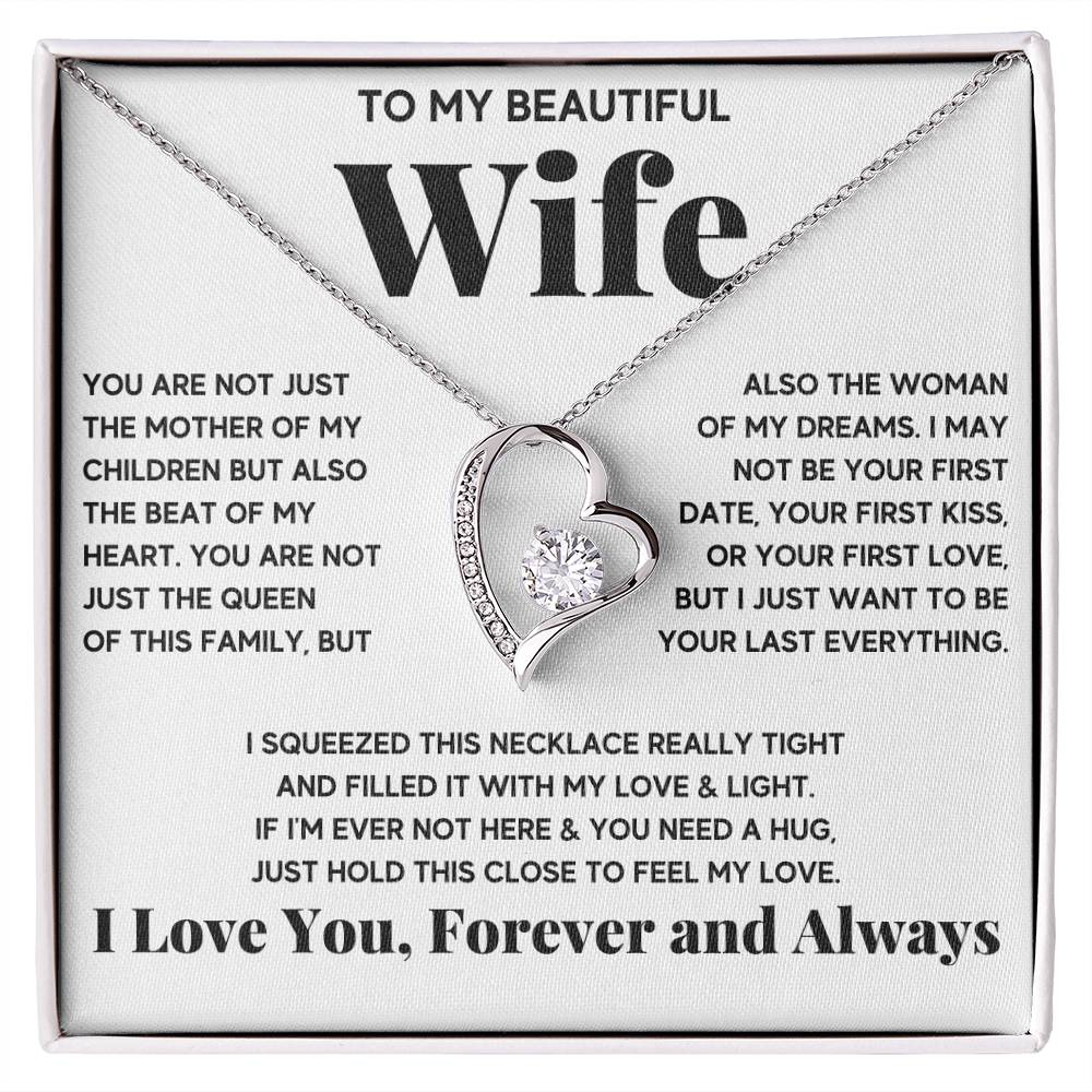 To My Beautiful Wife Beat Of My Heart Forever Love Necklace Forever Love Necklace