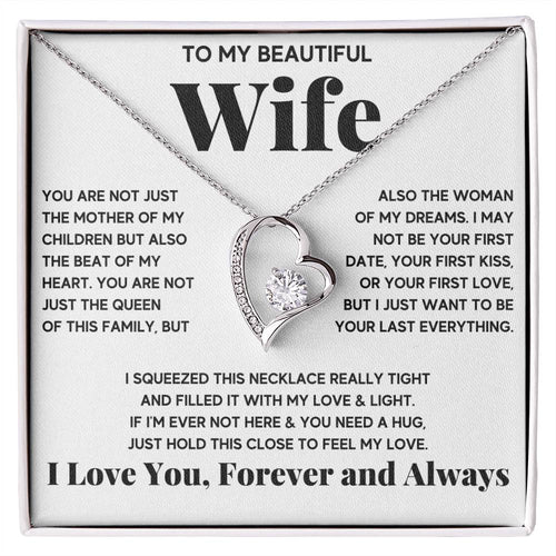 To My Beautiful Wife Beat Of My Heart Forever Love Necklace Forever Love Necklace