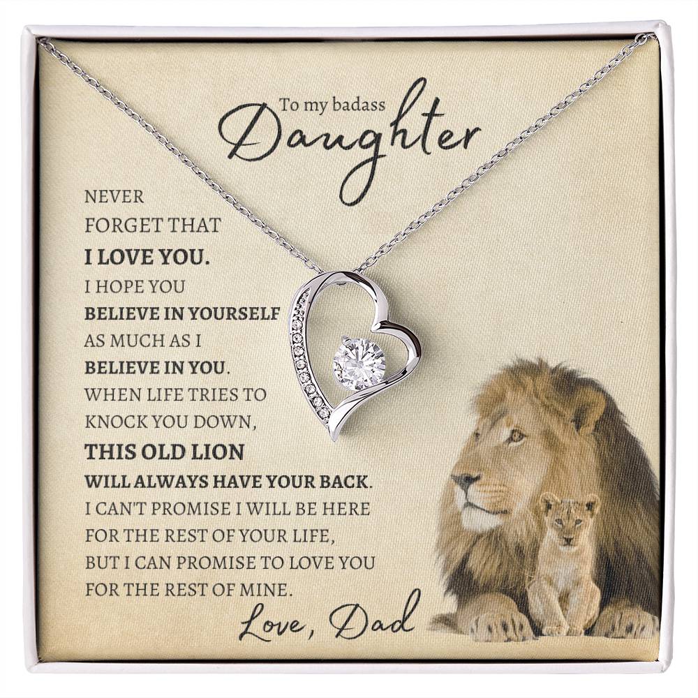 To My Daughter From Dad Forever Love Necklace