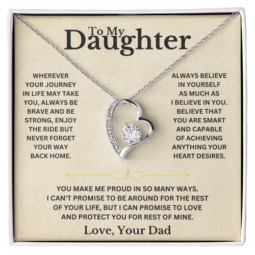 To My Daughter - Love Dad - Necklace Gift Set Forever Love Necklace