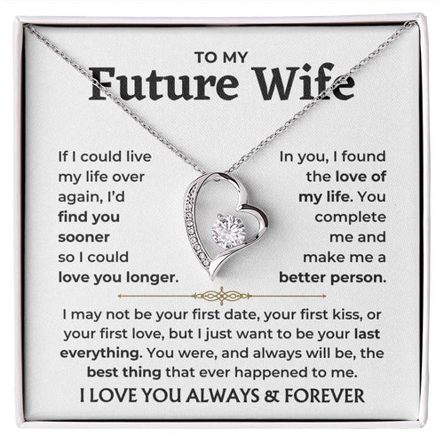 To My Future Wife - You Complete Me Forever Love Necklace Gift Set - Forever Love Necklace