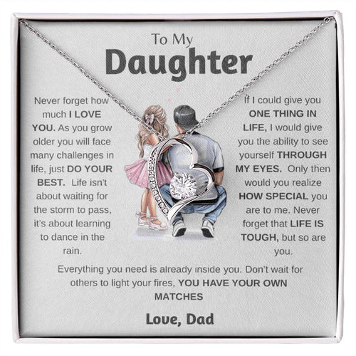 To My Daughter Just Do Your Best Forever Love Necklace Forever Love Necklace