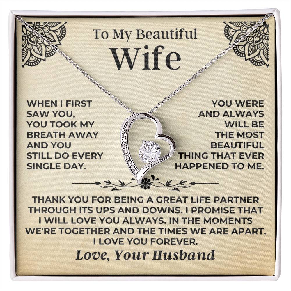 To My Beautiful Wife - Forever Love Gift Set - Ss545 Forever Love Necklace