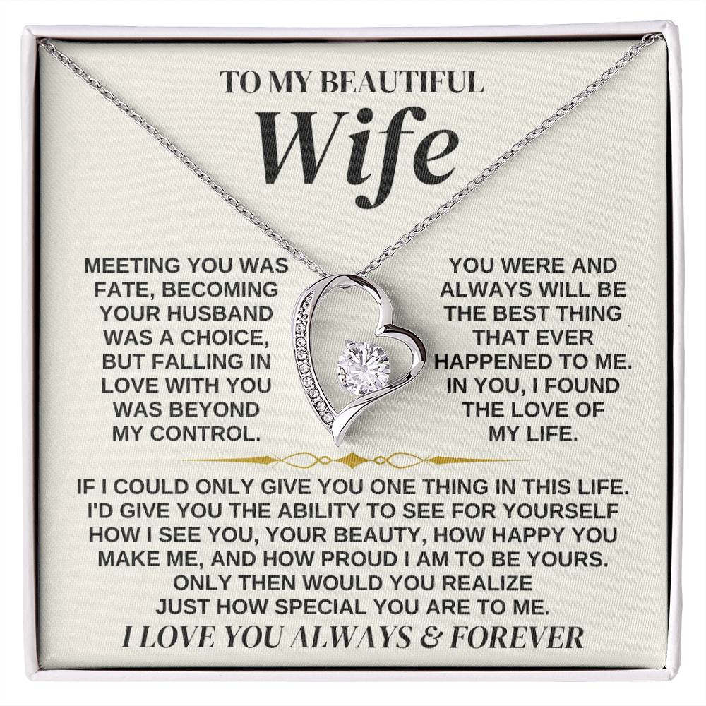 To My Beautiful Wife - Forever Love Necklace Gift Set - Ss323 Forever Love Necklace