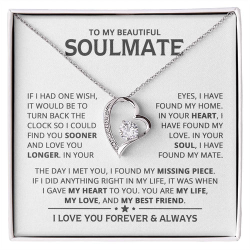 My Beautiful Soulmate Heart Necklace Forever Love Necklace