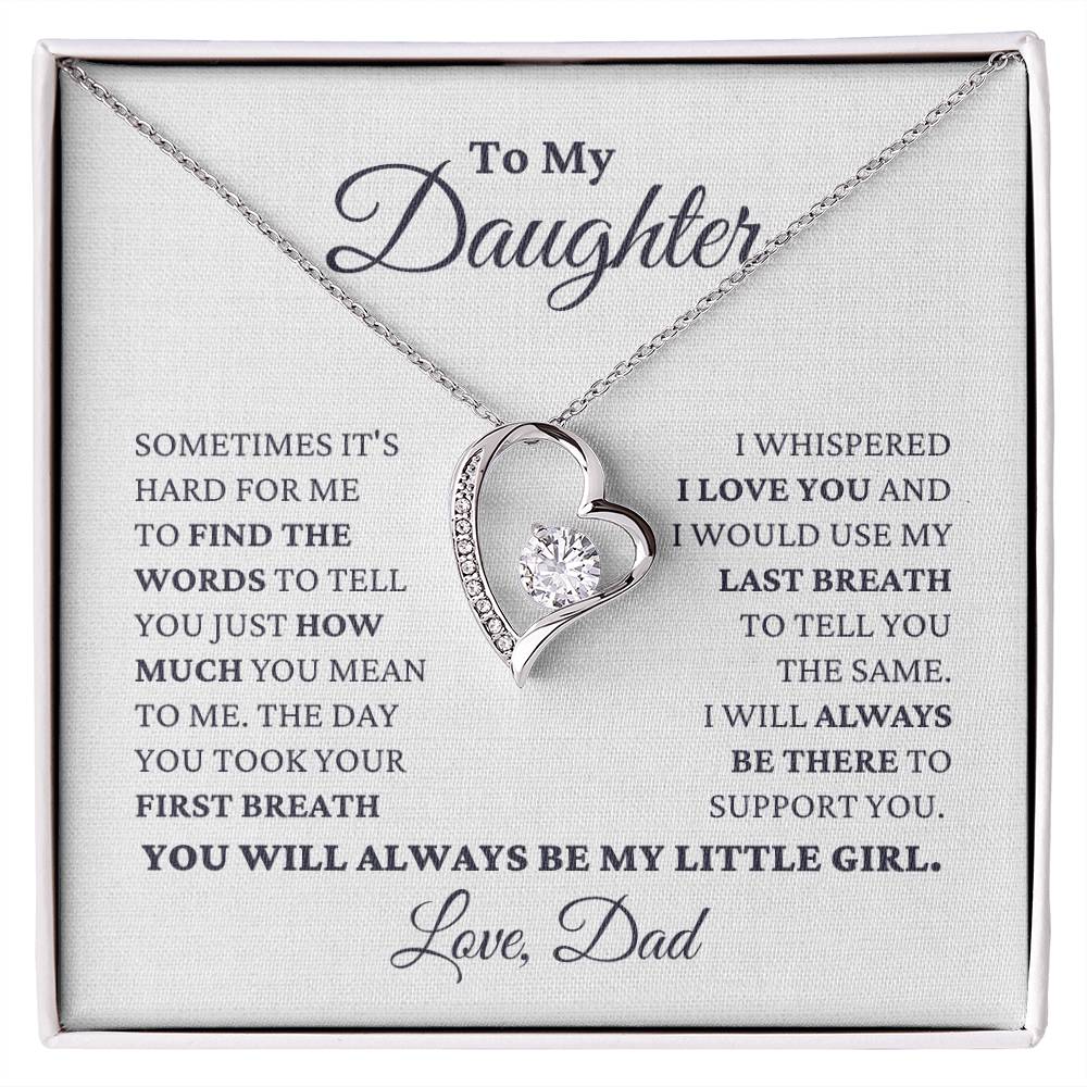 Gift For Daughter My Little Girl Necklace Forever Love Necklace