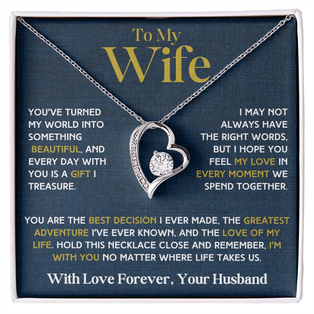 To My Wife - Forever Love Necklace & Earring Set - You Are My Treasure Forever Love Necklace