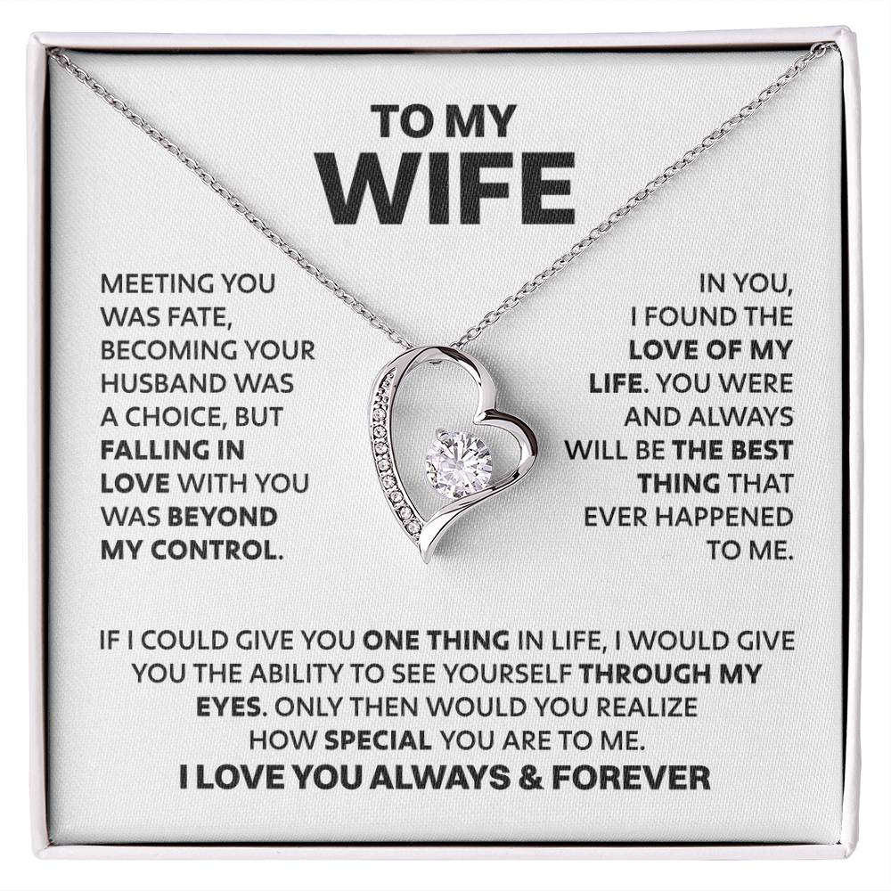 Wife Heart Necklace Meeting You Was Fate Forever Love Necklace