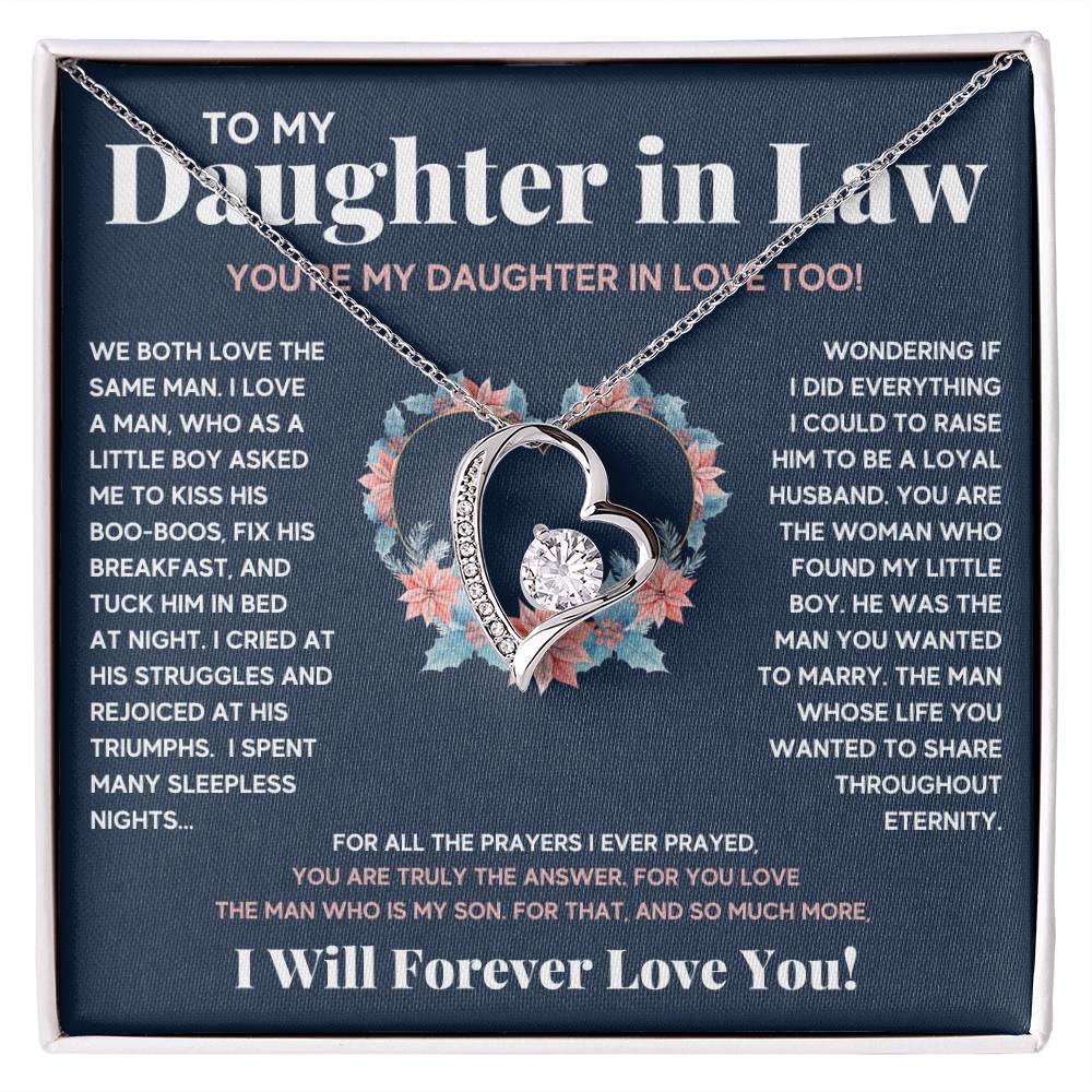 To My Daughter In Love Heart Necklace Gift Set Forever Love Necklace
