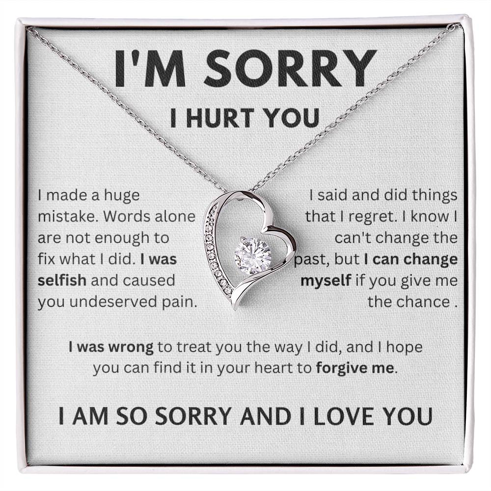 I'M Sorry I Hurt You - White Forever Love Necklace