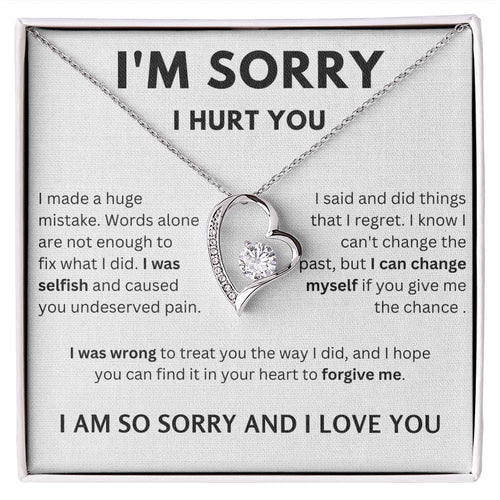 I'M Sorry I Hurt You - White Forever Love Necklace