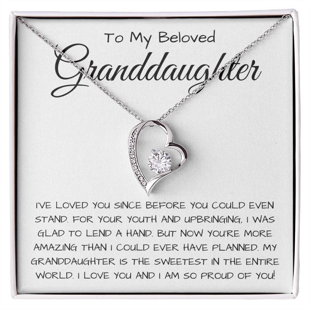 To My Beloved Granddaughter Forever Love Necklace I Was Glad To Lend A Hand Forever Love Necklace