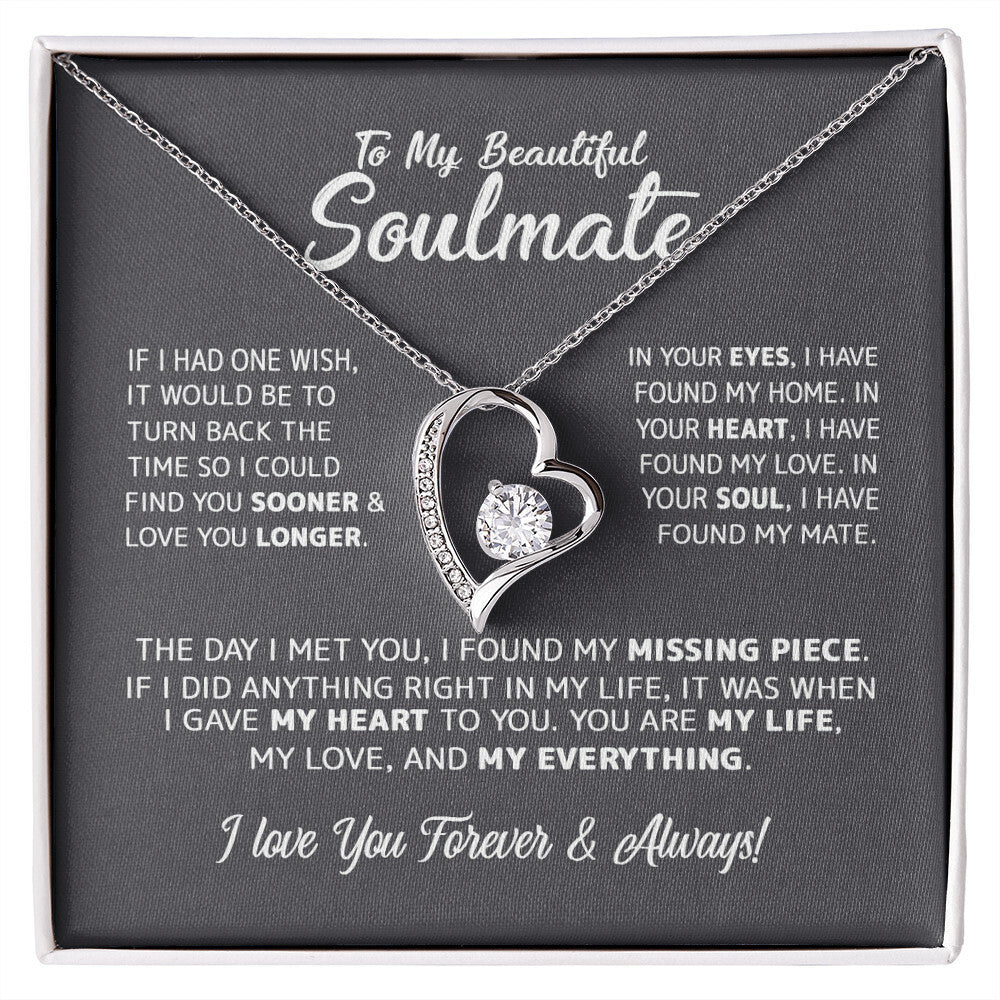 To My Beautiful Soulmate - In Your Eyes, I Have Found My Home Forever Love Necklace