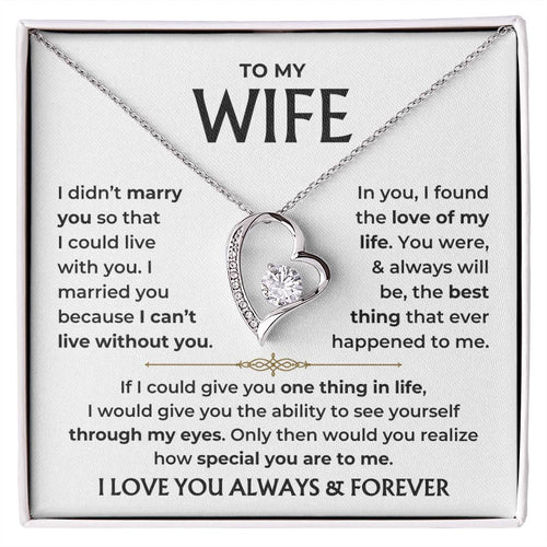 To My Beautiful Wife - Love Of My Life Forever Love Necklace Gift Set - Forever Love Necklace