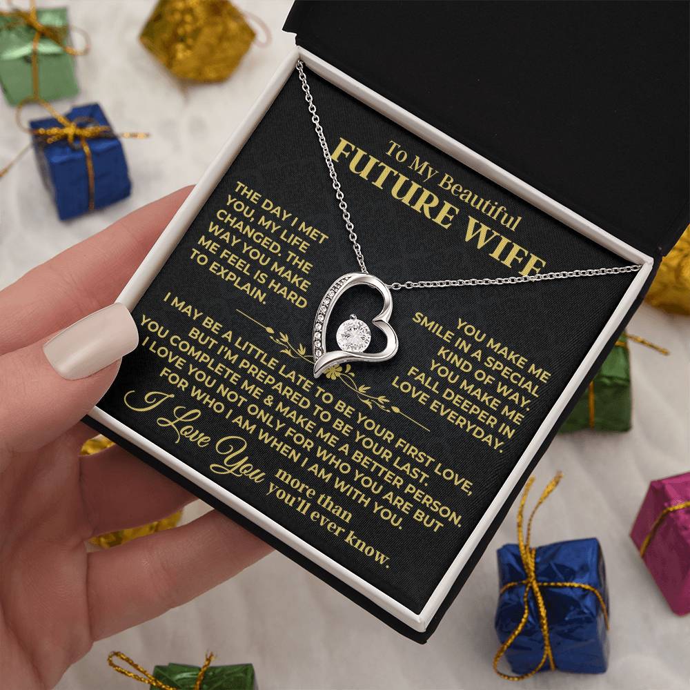 To My Beautiful Future Wife - Forever Love Gift Set - Ss546 Forever Love Necklace