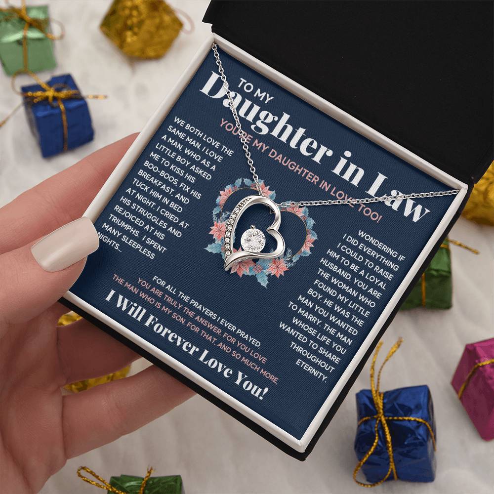 To My Daughter In Love Heart Necklace Gift Set Forever Love Necklace