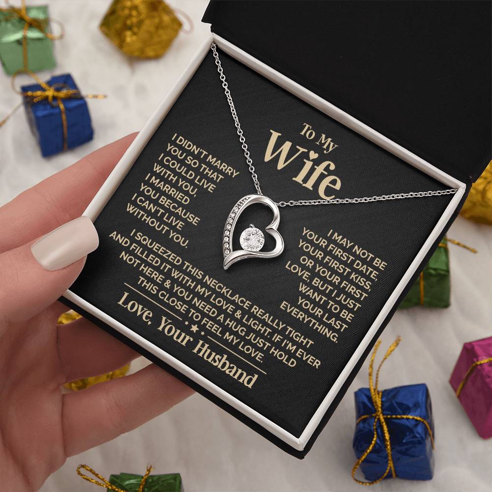 To My Beautiful Wife Heart Necklace Forever Love Necklace