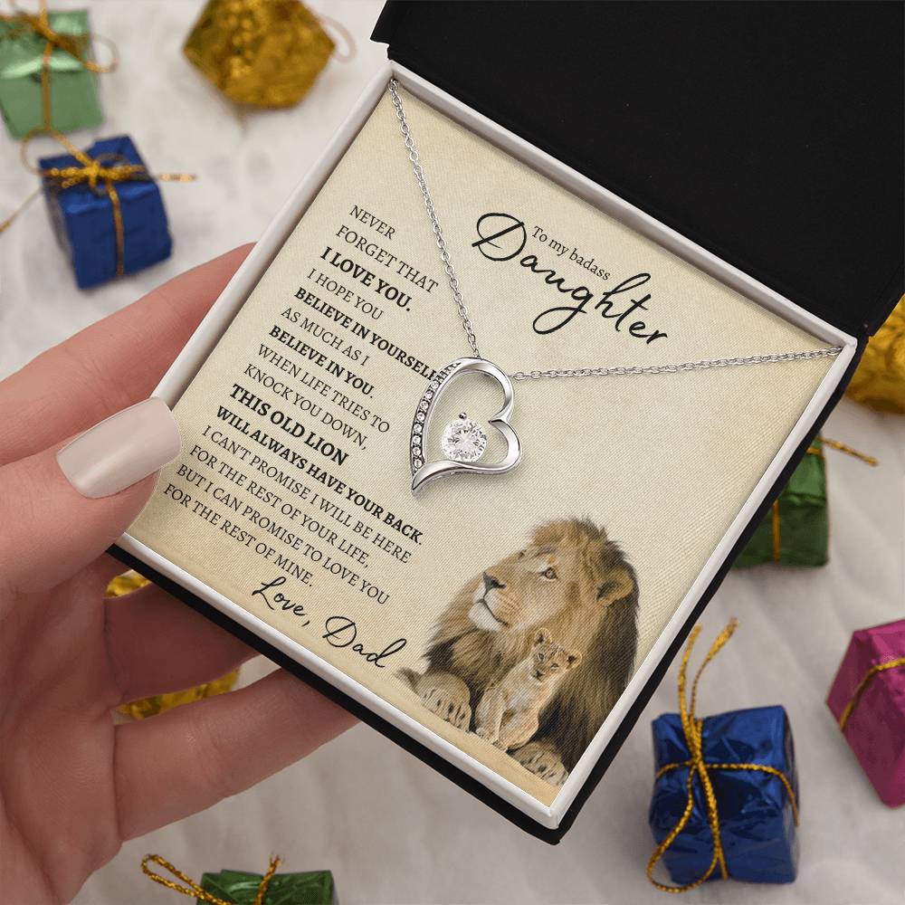 To My Daughter From Dad Forever Love Necklace