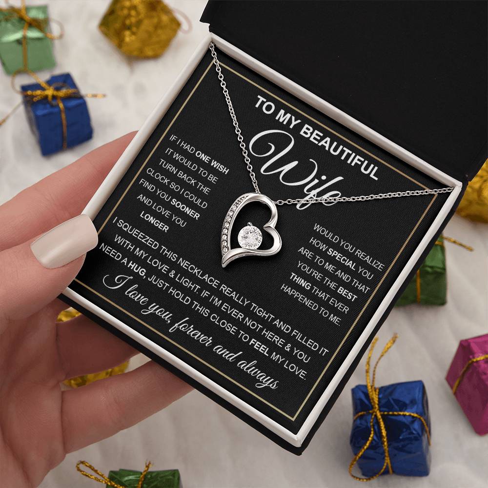 To My Beautiful Wife Gift Set Forever Love Necklace