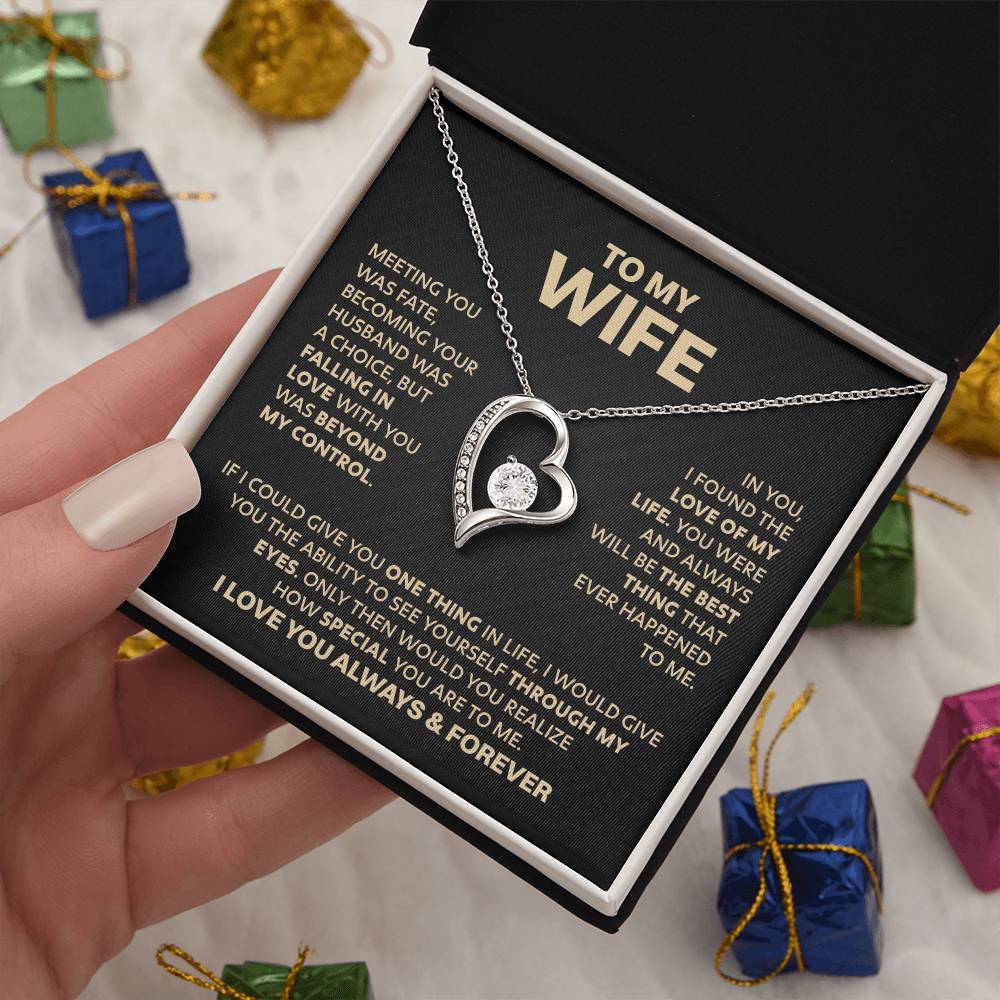 Wife Heart Necklace Meeting You Was Fate Forever Love Necklace