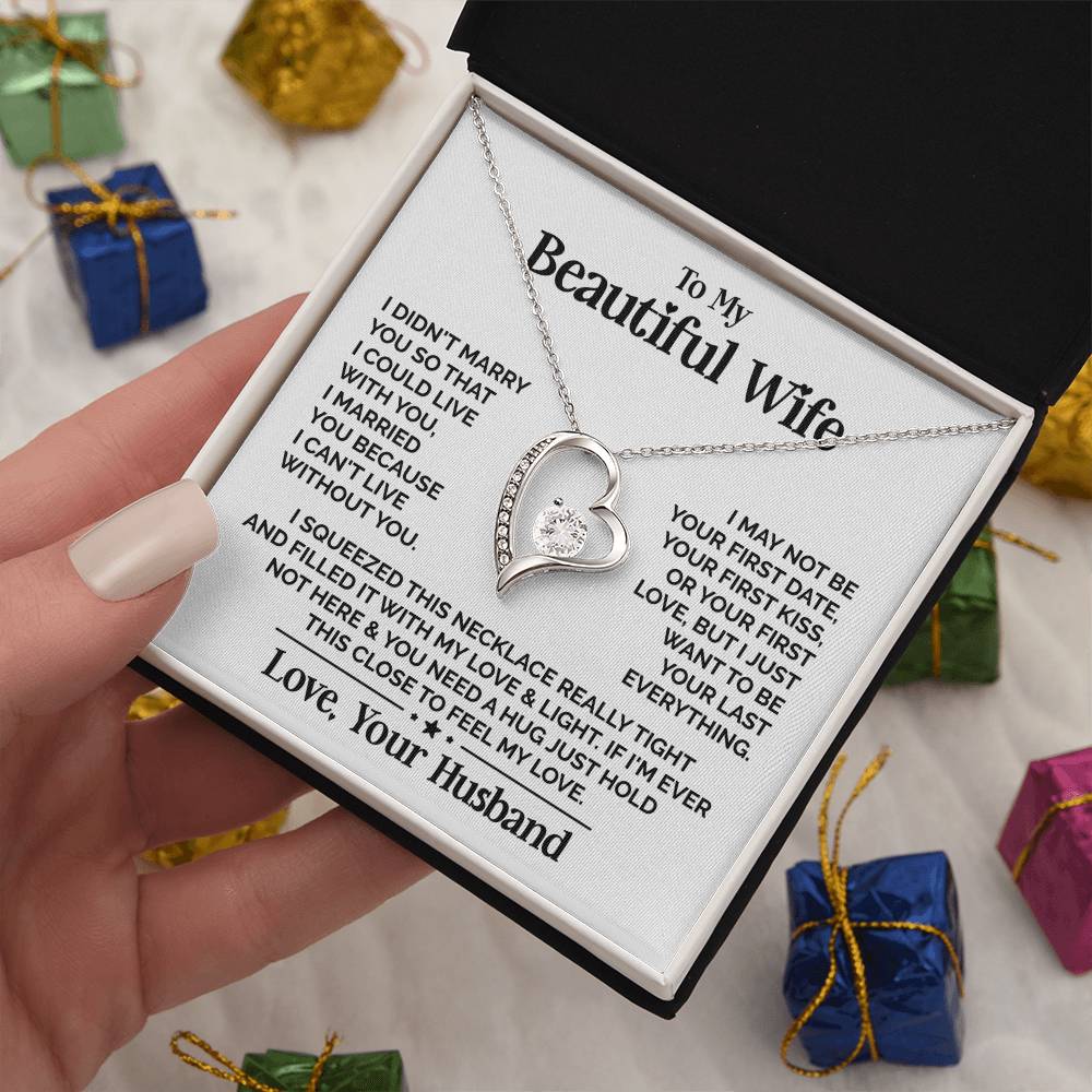 Heart Necklace - My Beautiful Wife Forever Love Necklace