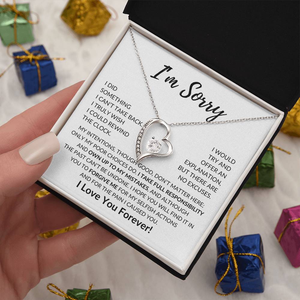 Apology Gift For Her I'M Sorry Forever Love Necklace Forever Love Necklace
