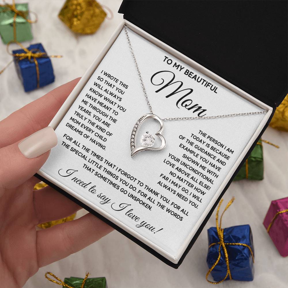 To My Mom Dreams Forever Love Necklace Gift Set Forever Love Necklace