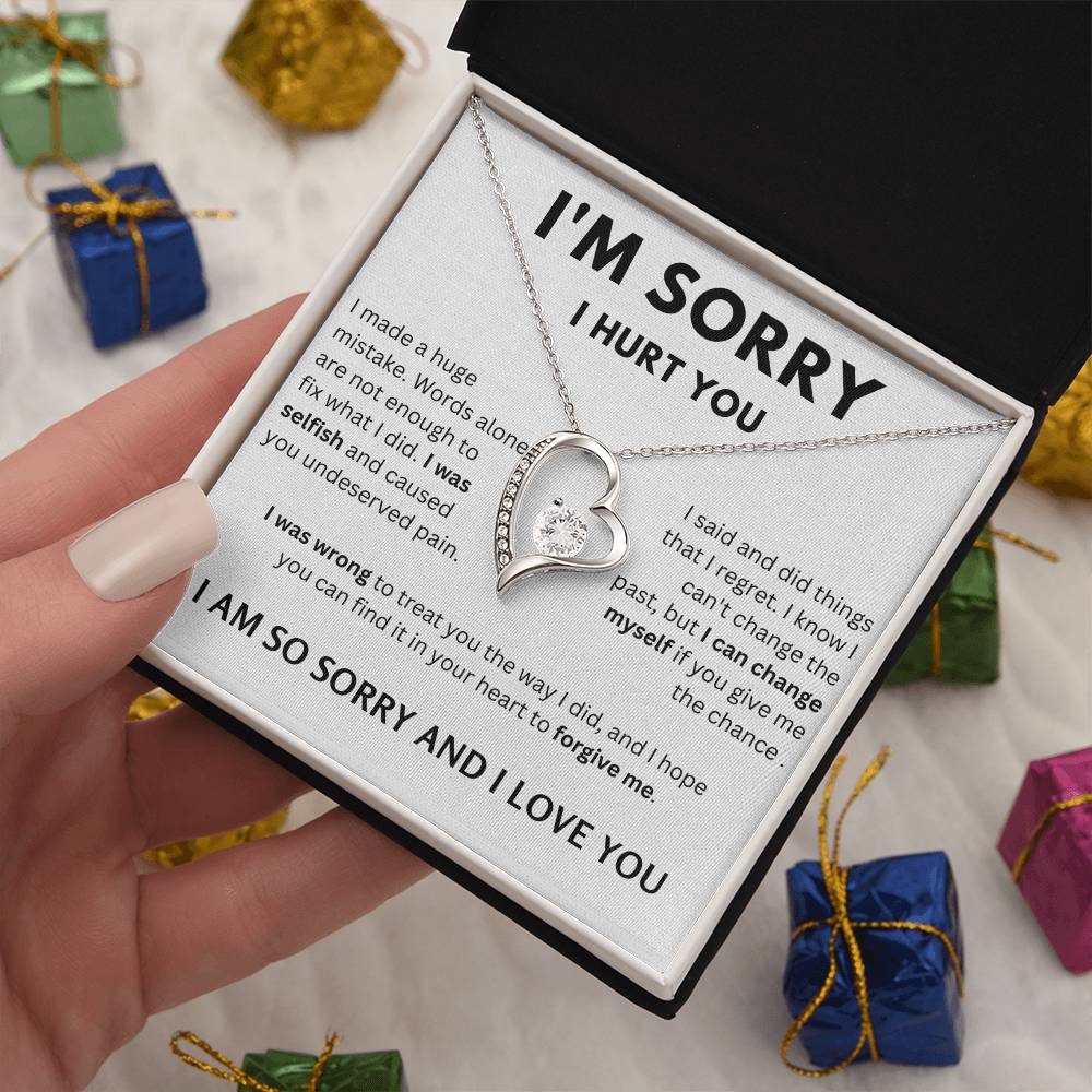 I'M Sorry I Hurt You - White Forever Love Necklace
