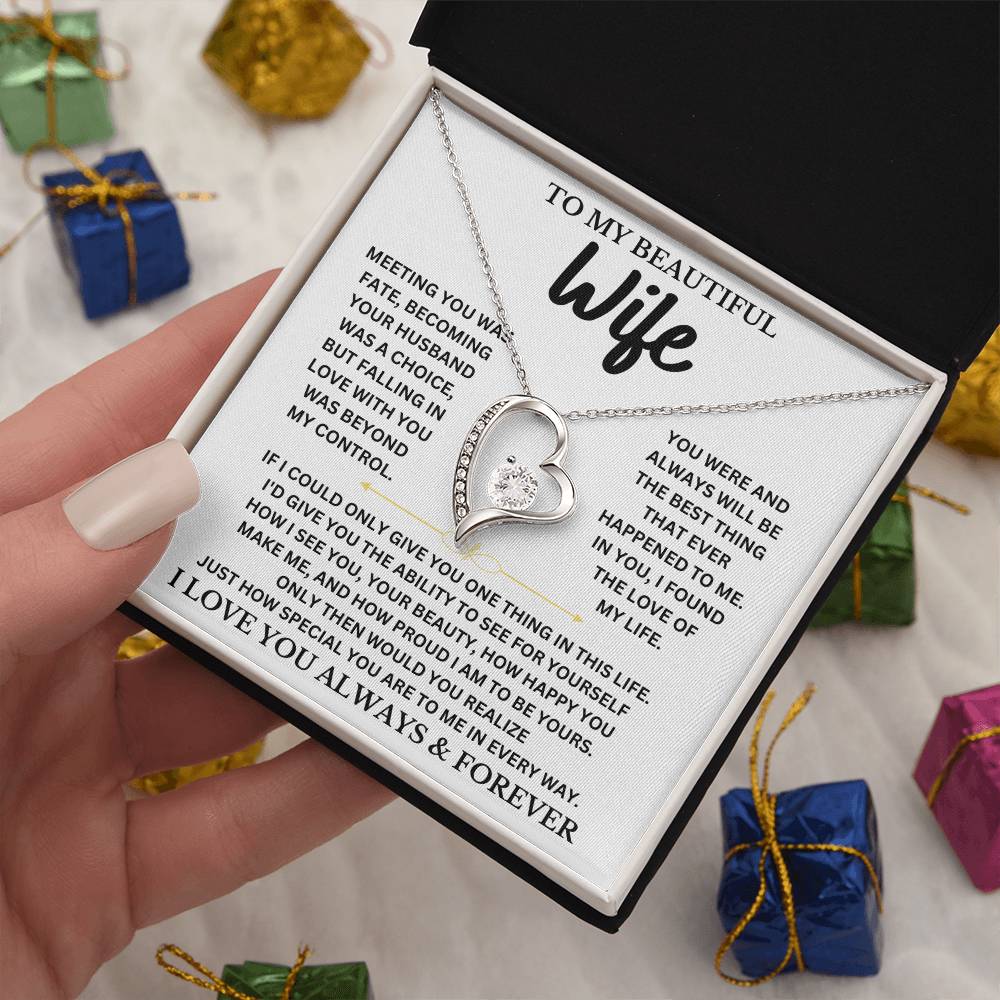 To My Beautiful Wife - Forever Love Necklace Gift Set Forever Love Necklace