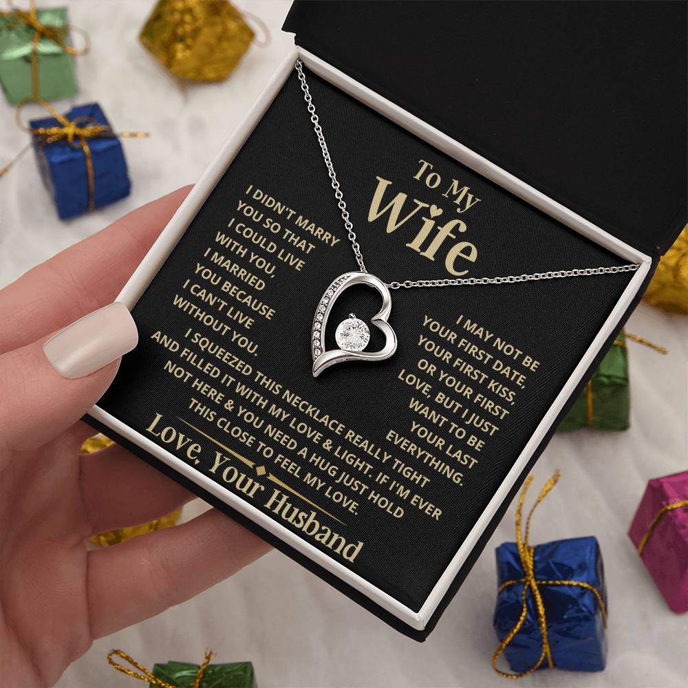 To My Wife Heart Necklace Forever Love Necklace