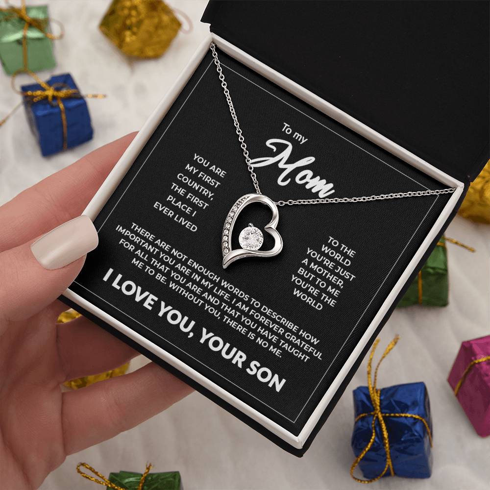 To My Mom - Without You There Is No Me Forever Necklace Forever Love Necklace