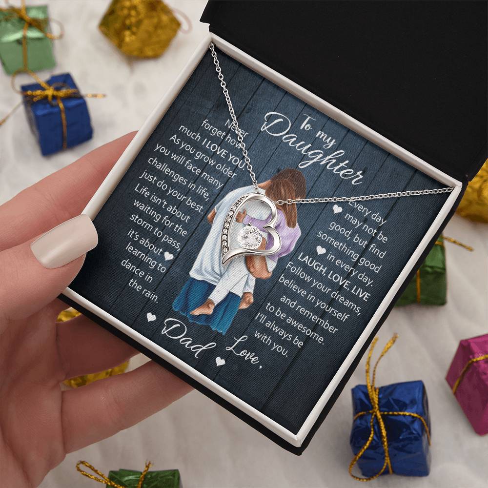 To My Daughter Laugh Love Live Forever Love Necklace Forever Love Necklace