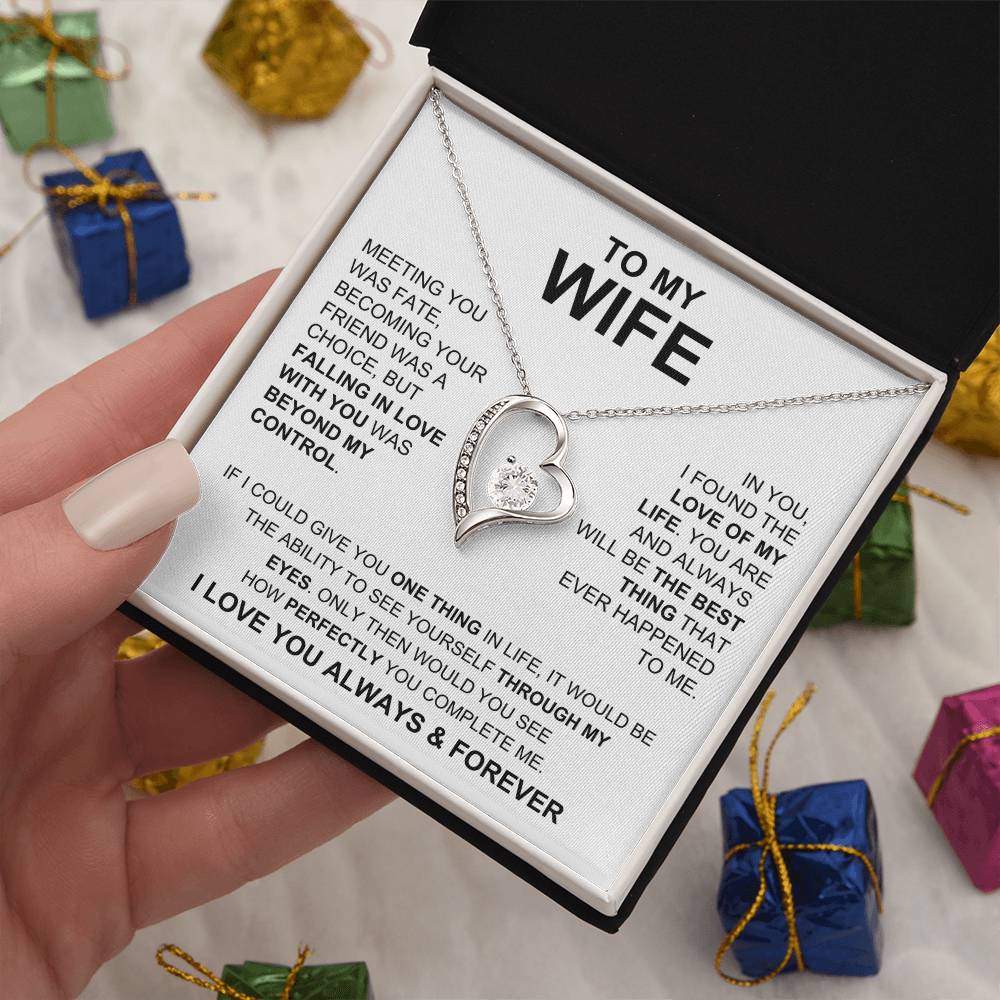 Forever Necklace - To My Wife White Forever Love Necklace