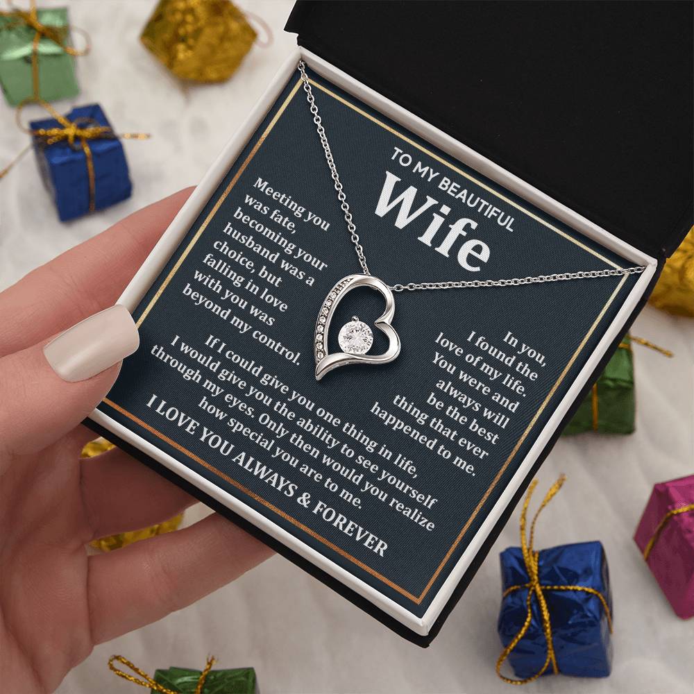 To My Wife - Meeting You Was Fate, Becoming Your Husband Was A Choice Forever Love Necklace