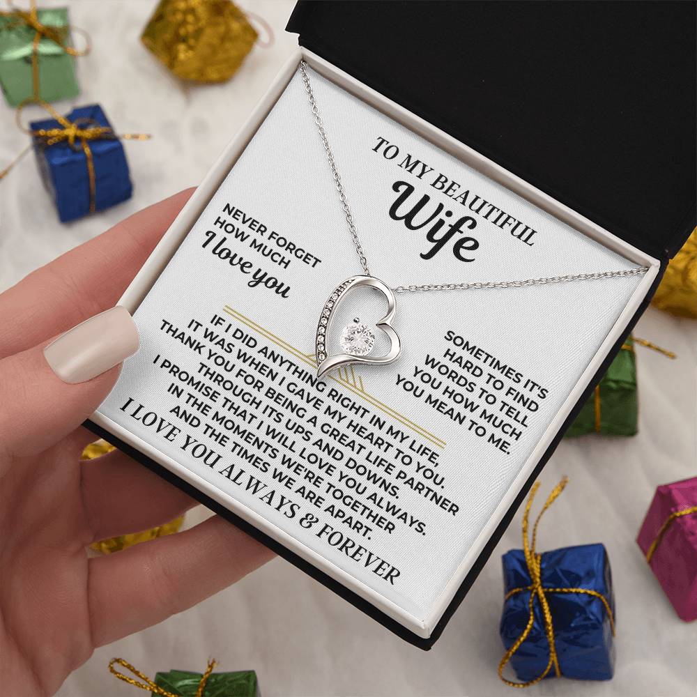 To My Beautiful Wife - Forever Love Gift Set - Ss547 Forever Love Necklace