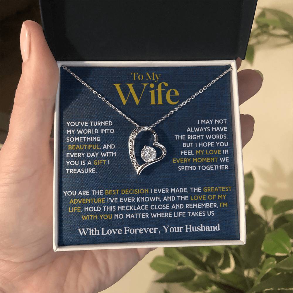 To My Wife - Forever Love Necklace & Earring Set - You Are My Treasure Forever Love Necklace