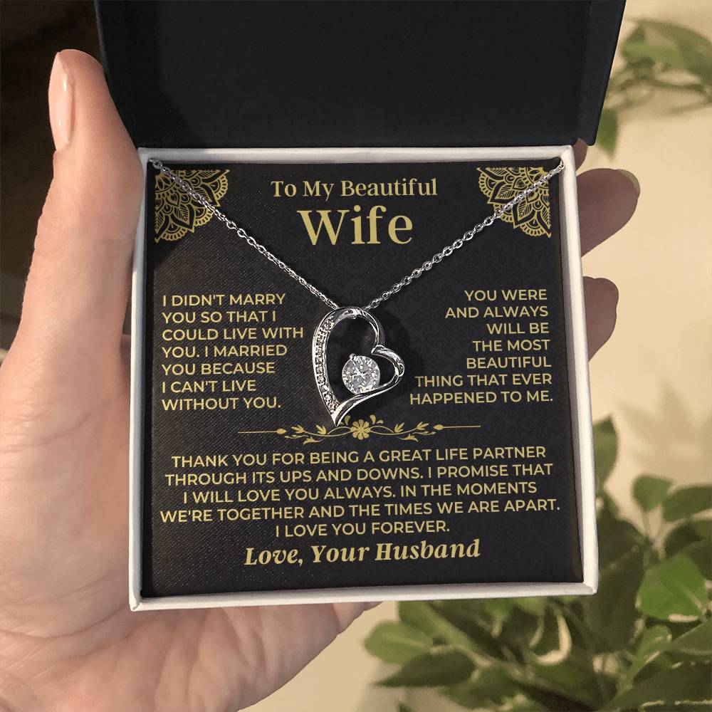 To My Beautiful Wife - Forever Love Gift Set - Ss526 Forever Love Necklace